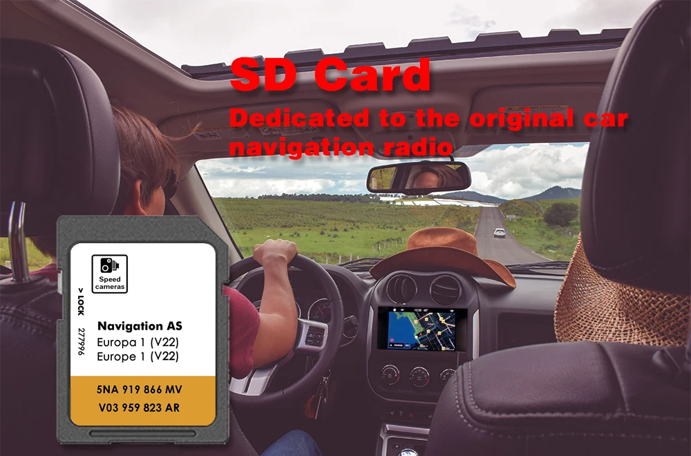 32GB SD Card Navigation AS V22 for VW Sharan from 2015 Discover Media GPS 2025 Maps Europe Navi Tiguan Transporter Car