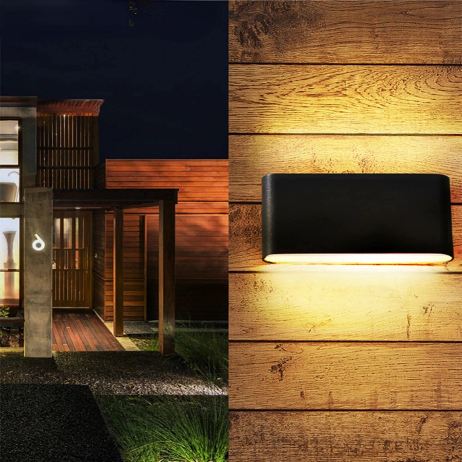 Enhance your outdoor space with these elegant, stylish, and durable waterproof 12W LED aluminum outdoor wall lamps. These modern