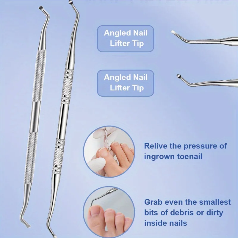 Professionele nagelriemverwijderaar nagelriemverwijderaarset, roestvrijstalen nagelriemtrimmergereedschap, pedicure- en manicure-nagelsets, vakantiecadeau