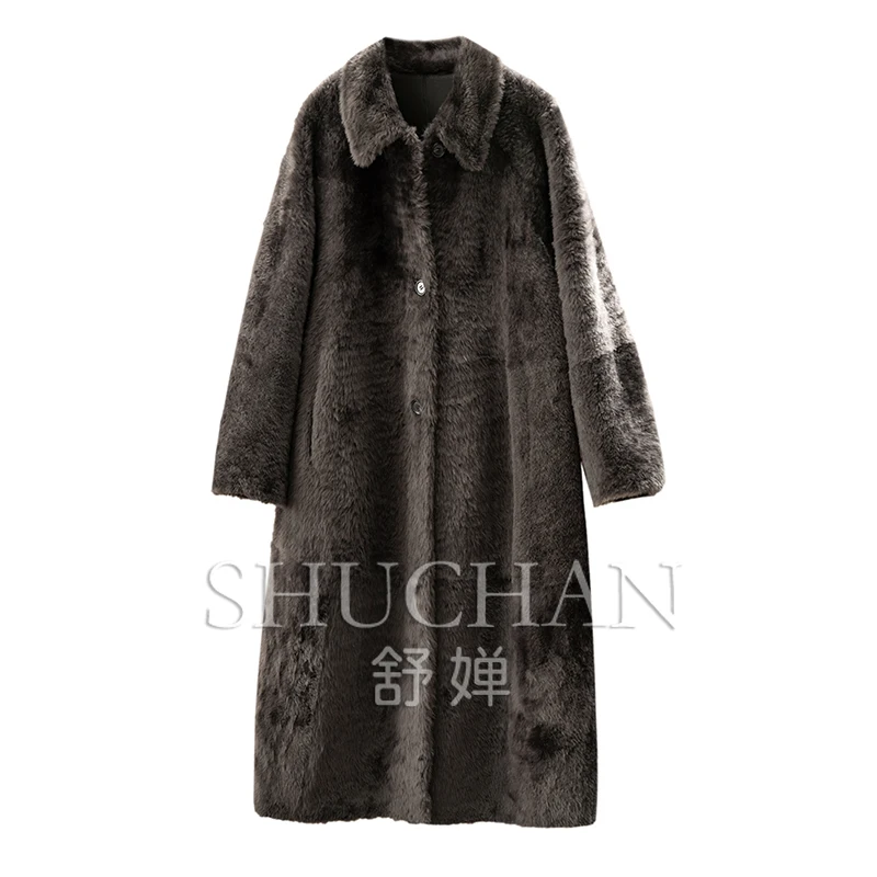 معطف فرو الأغنام راجون المتكامل للنساء 88C8 Casaco De Frio Feminino Inverno معطف فرو معطف شتوي للنساء
