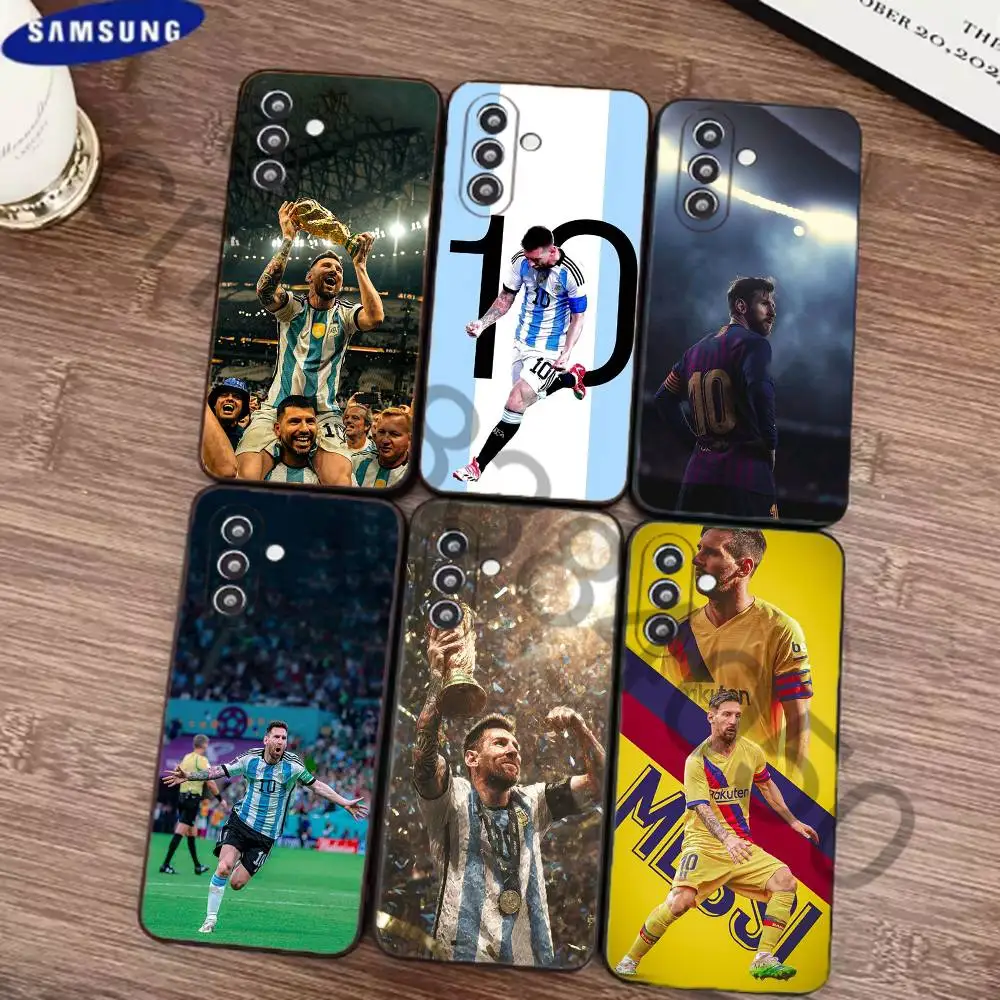 Football M-MesSI-S-M10    Phone Case For Samsung S24 21 22 23 30,Ultra Plus,Fe,Lite,Note Black Soft Cover