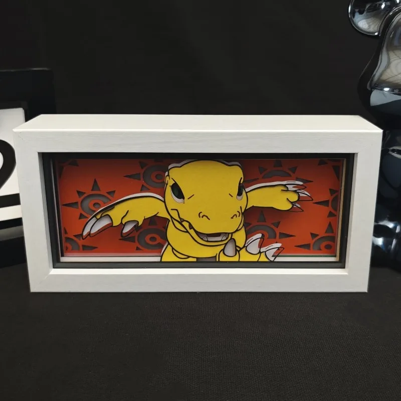 Digimon Adventure Agumon Nachtlicht Kreative Persönliche Papierschnitzlampe Schlafzimmer Nachttisch Atmosphärenlampe Ornamente Dekoration – Detail 3