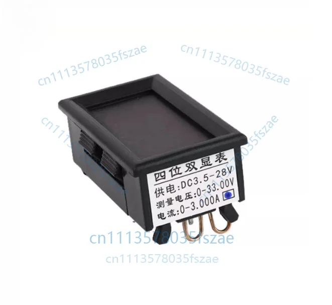 Accessories 1 pcs four-slot dual display dc voltage and ammeter 0-33v 0-3a dual 4-slot 0.28inch dual color led