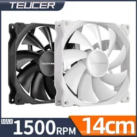 Teucer AF 14025 ventilador de refrigeración de caja de PC 12V 4 pines PWM MHDB rodamiento hidráulico blanco 14CM ventilador silencioso para ventilador de radiador de ordenador