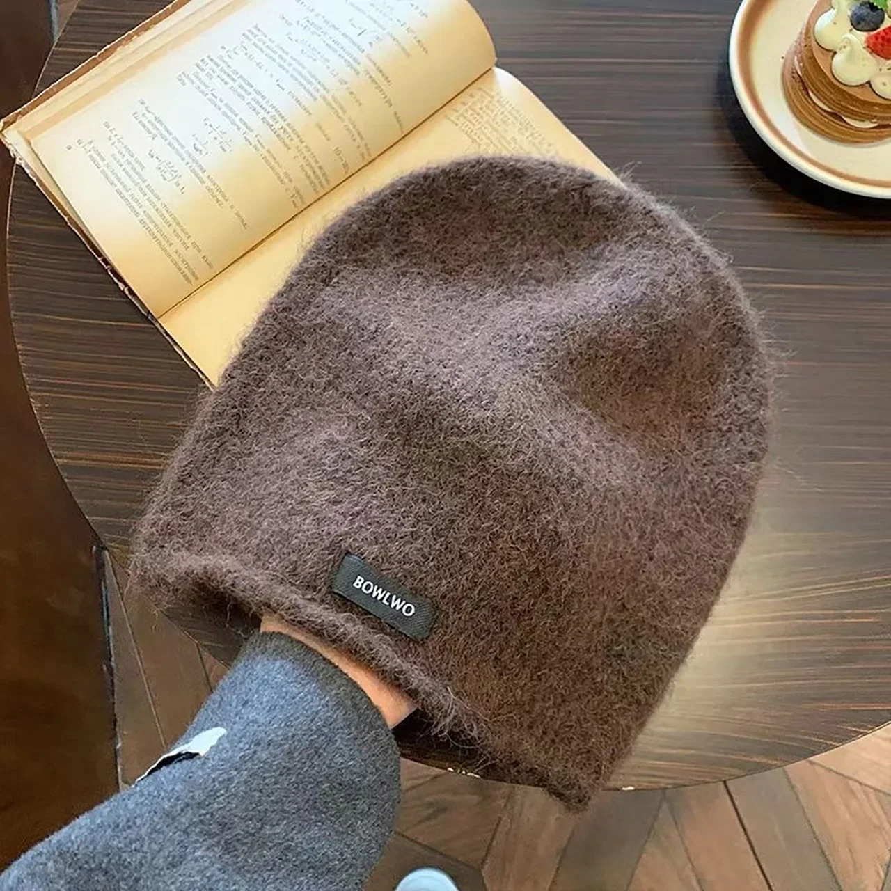Gorro holgado de punto para mujer, gorro cálido informal para otoño e invierno, gorro con protección para los oídos a prueba de viento y frío
