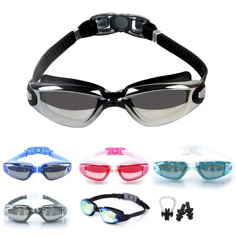 Swimming Goggles For Men Women Anti-Fog Uv Prescription Waterproof Silicone Adjust Swim Pool Eyewear Adults Kids Diving Glasses