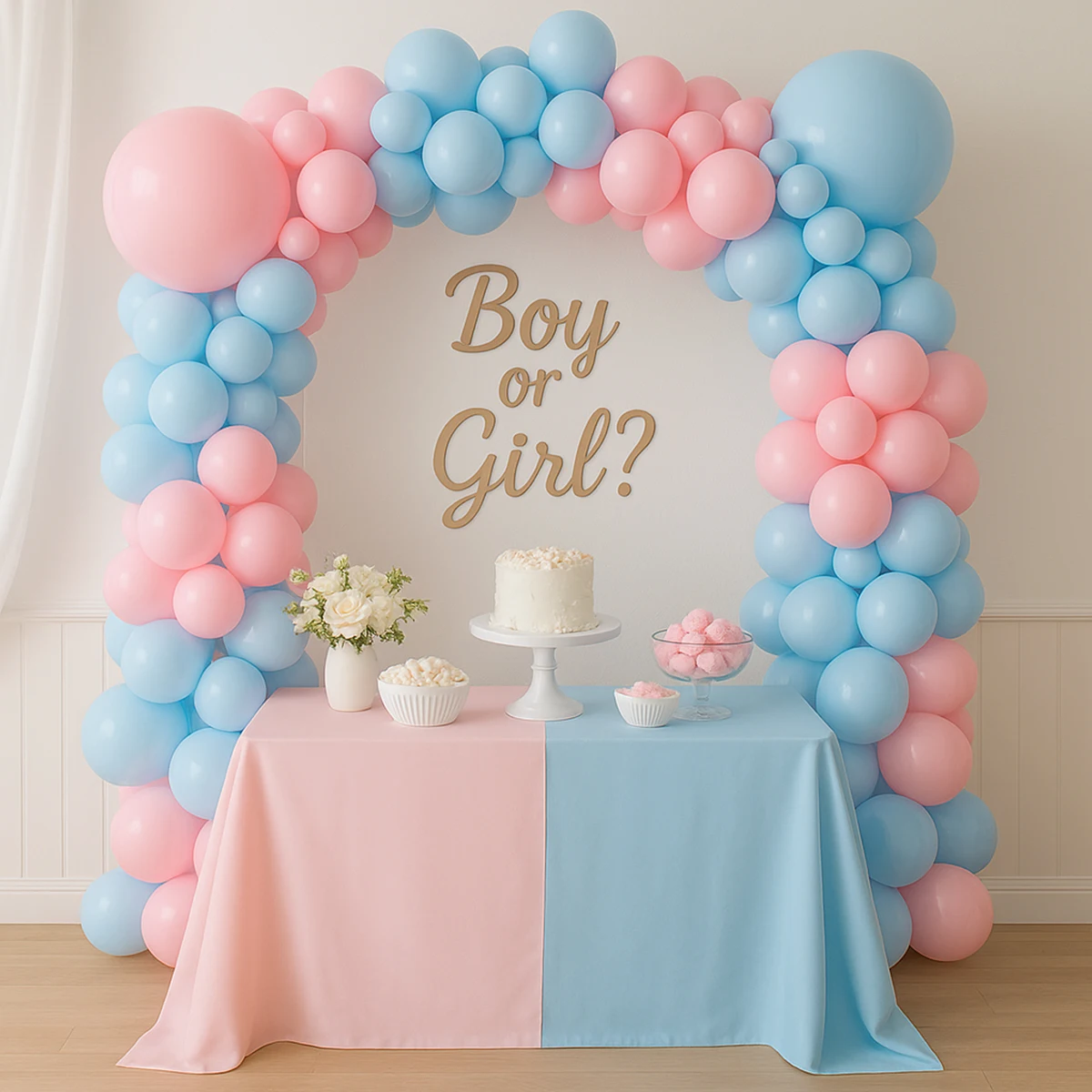 Macaron globo rosa guirnalda arco Kit género revelar decoración de fiesta niños Globo confeti látex Ballon cumpleaños niño o niña decoración
