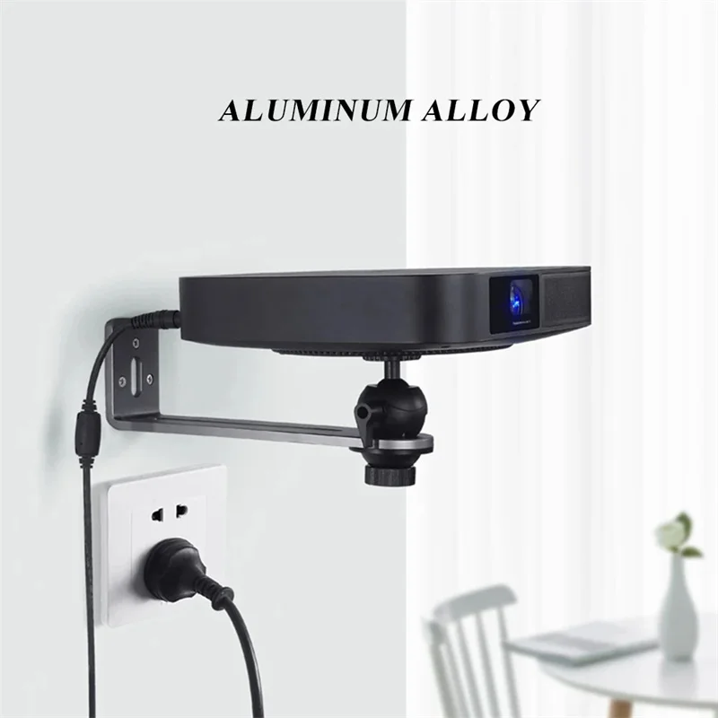 Wall Mount Projector Stand Sturdy Durable Aluminium Alloy Metal Bracket Multi-angle Adjustable Compatible with Most Projectors