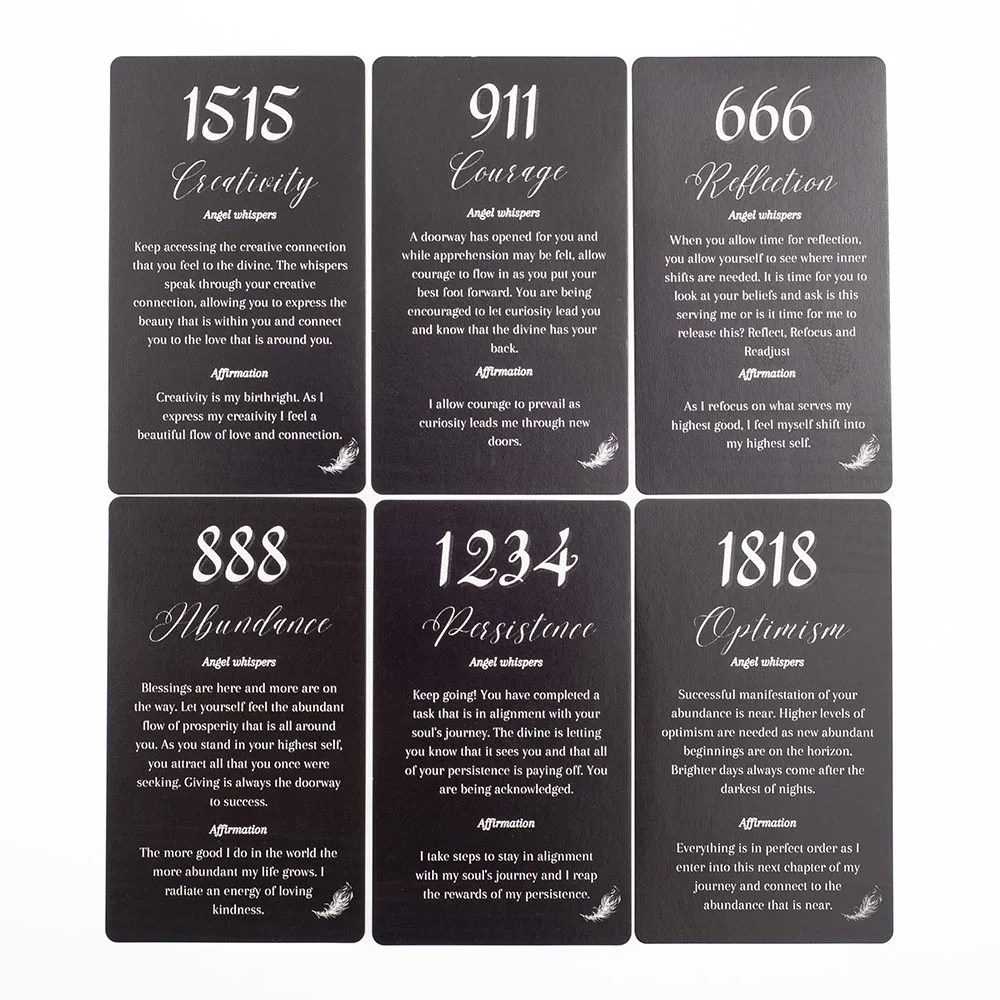 26Pcs Angel Whisper Cards Fun English Version Fortune Telling Divination Tarot Board Game Family Party Number Affirmation Card