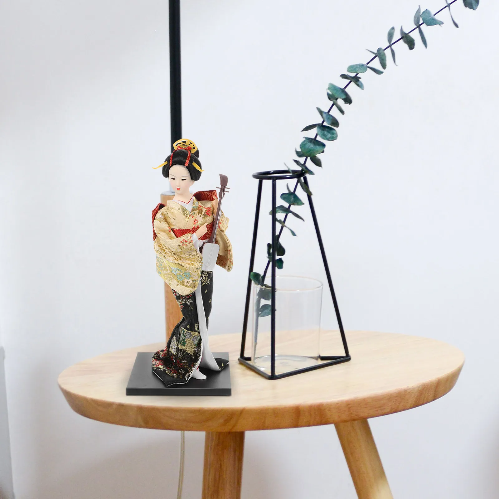 

Exquisite Japanese Geisha Statue Dressed in Vibrant Kimono Artisan Crafted Ceramic Decor for Dining Room Living Space Japanese