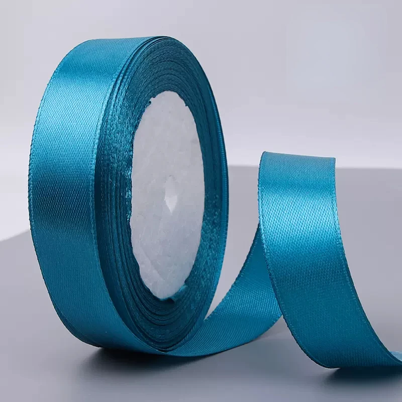 Wide 6mm~50mm 22meters/roll Peacock Blue Satin Ribbon Sewing Christmas Wedding Party Decoration Gift Wrap Handmade Material