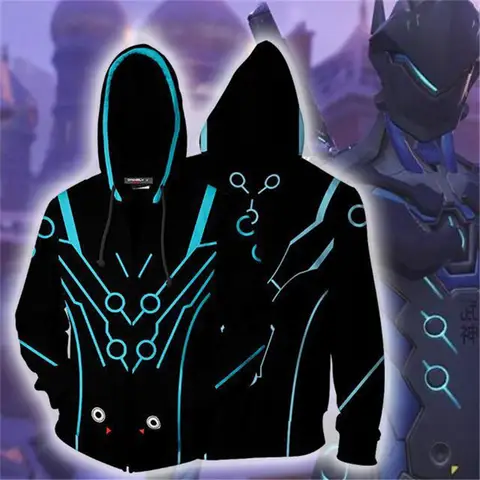 Anime Game Overwatch Genji Reaper Mercy Soldier Cosplay disfraces de moda Sudadera con capucha abrigo para hombres y mujeres Halloween Cosutme