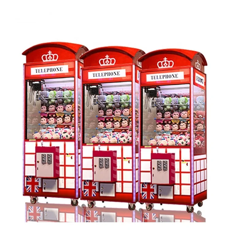 Coin Operated Metal Telephone Doll Claw Crane Game Machine Amusement Park Arcade British style Toy Claw Machine For Sale