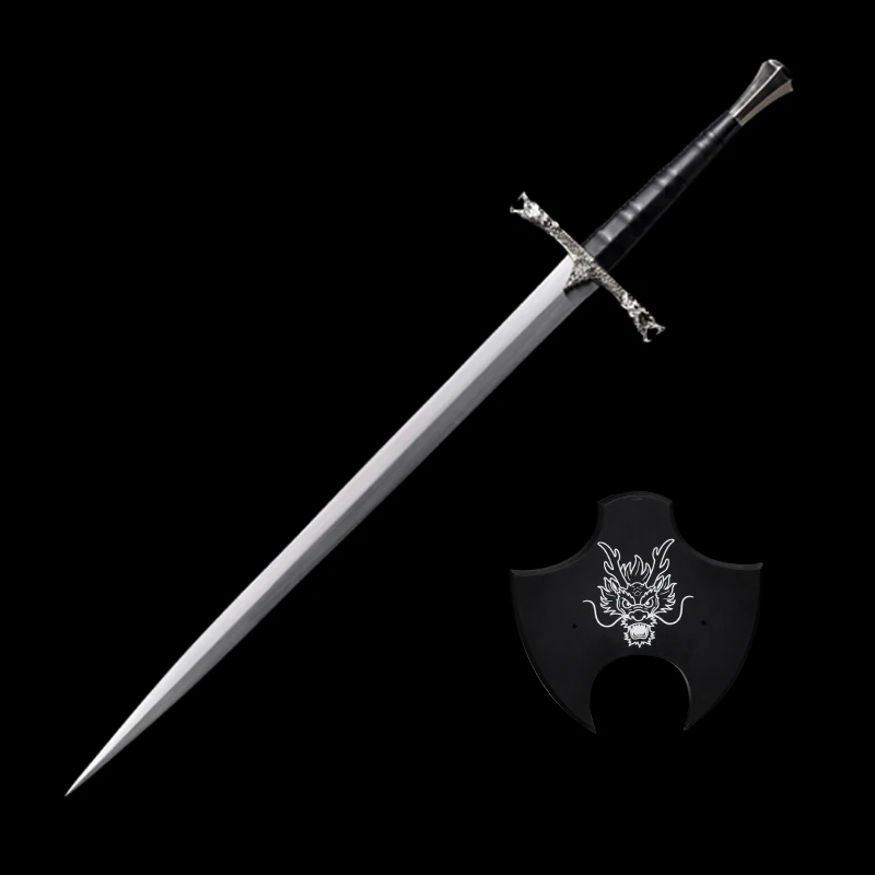 Western Sword,Stainless Steel Blade,No Sheath,With Hanging Board,Sanding Polishing,Alloy Fittings Movie Swords,Non Sharp