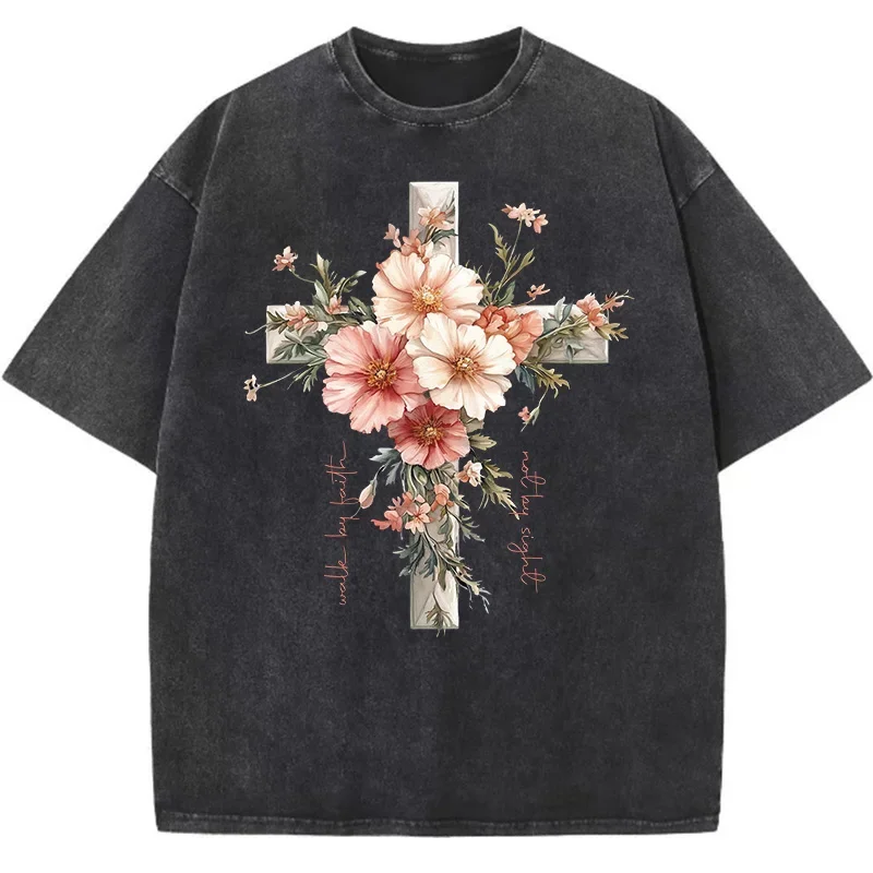 Floral Christian Shirts Jesus The Light Tee Motivational Quotes Women Clothing Bible Verses Floral Religious Tshirt Grace m