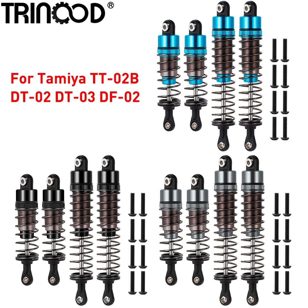 TRINOOD Aluminum Oil Filled Shock Absorbers Dampers for 1/10 Tamiya TT-02B DT-02 DT-03 DF-02 RC Drift Car Upgrade Parts