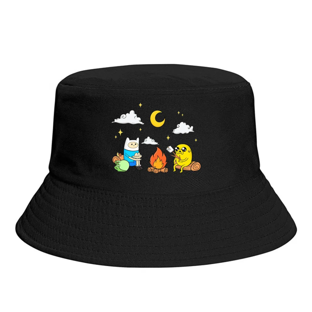 Come Along With Me Finn Jake BMO Unisex Bucket Hat Camping Washable Thick Panama Cap Visor Sun Hats Fisherman Caps