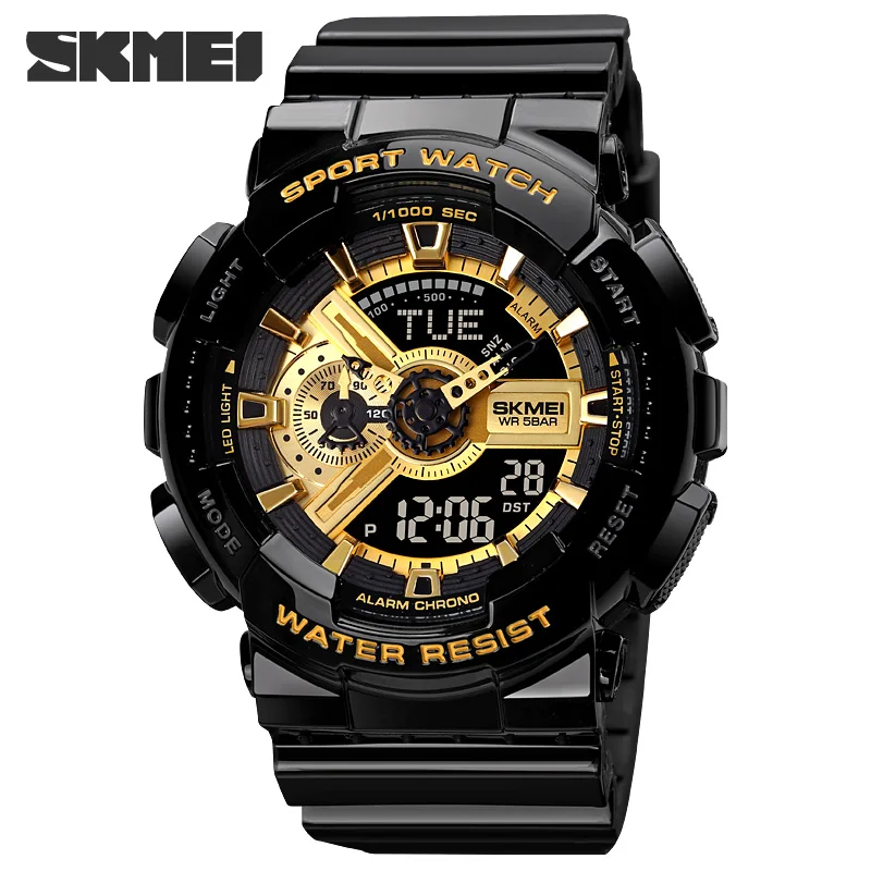 SKMEI World Time LED Light Digital Electronics Watches For Men Women Sports Quartz Watch Waterproof Wristwatches Horloges Mannen