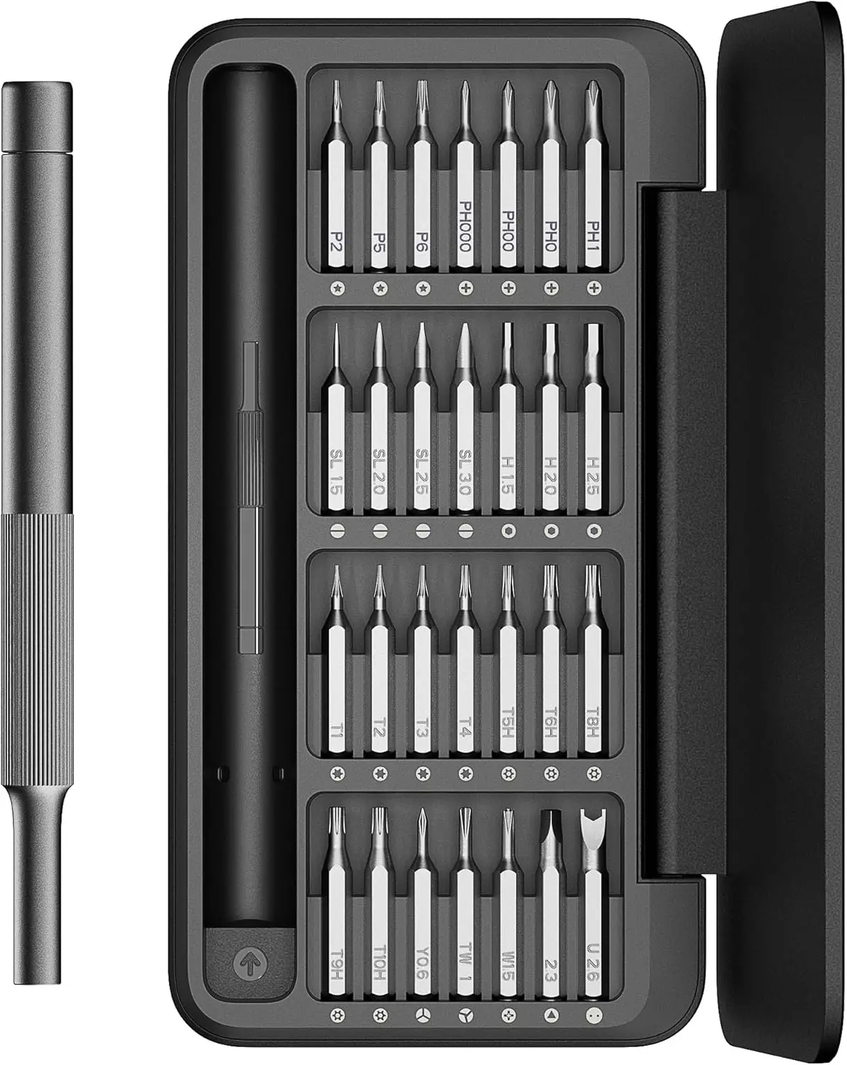 مجموعة مفكات براغي دقيقة 28 في 1 مع لقم مغناطيسية للإلكترونيات والساعات والهواتف وأجهزة الكمبيوتر المحمولة والكاميرات وإصلاح النظارات