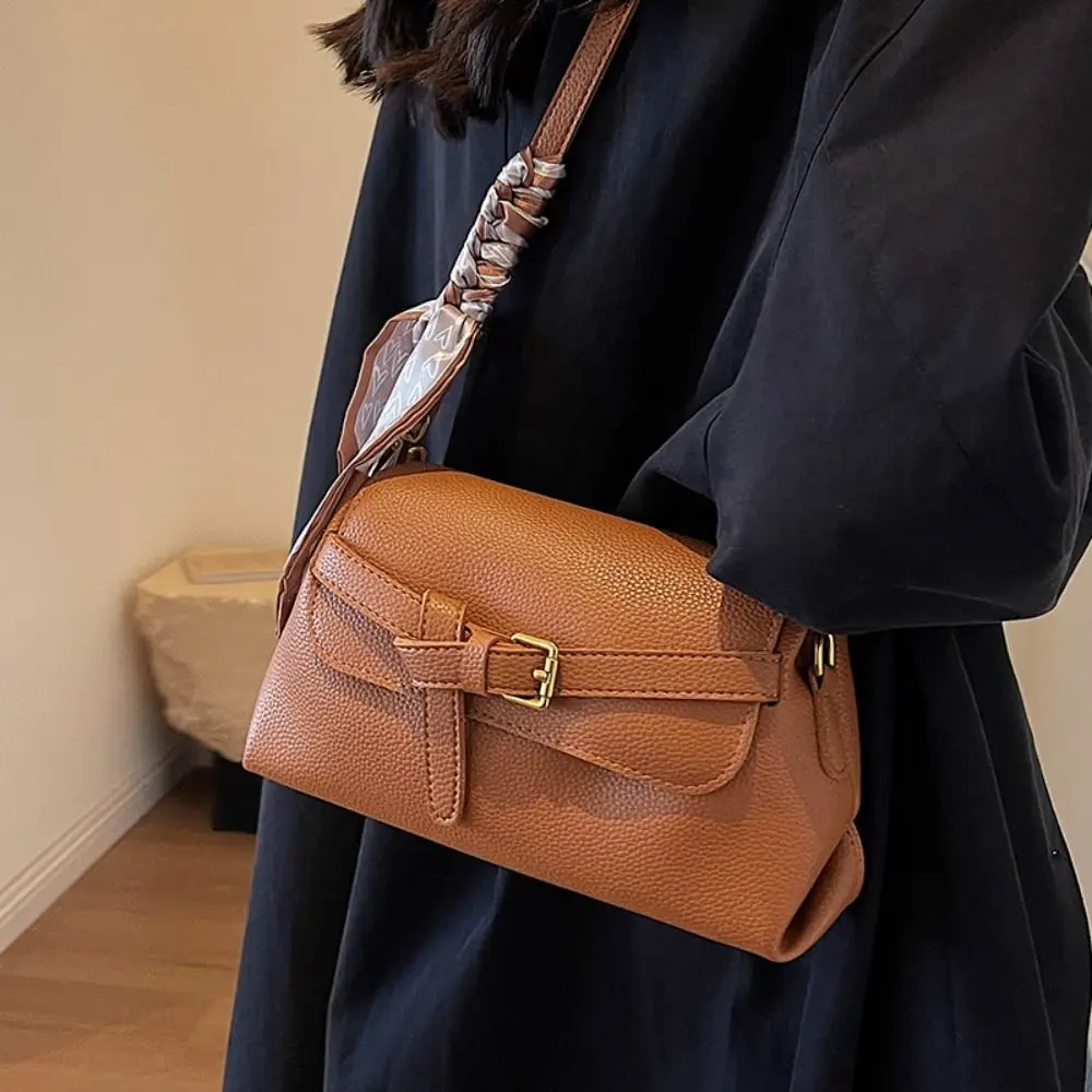 

Casual PU Leathe Crossbody Bags Single Shoulder Small Ribbon Handbags Korean Style Messenger Bag Women's