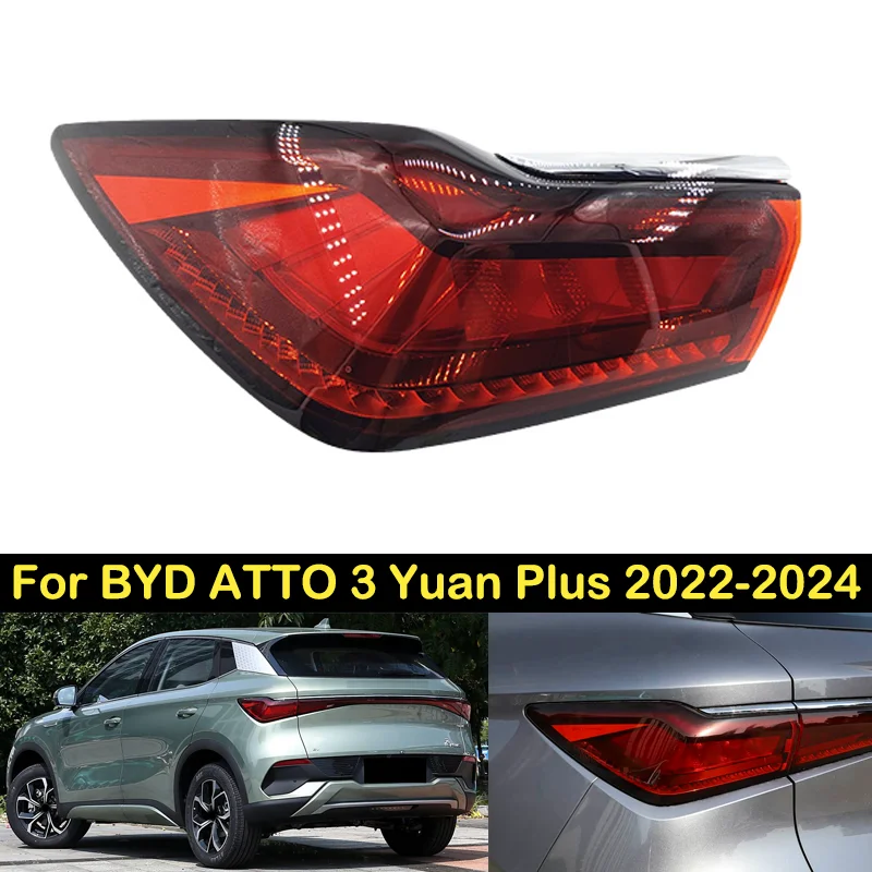 DECHO Taillight For BYD ATTO 3 Yuan Plus 2022 2023 2024 Brake Light Rear bumper taillamps tail light Assembly