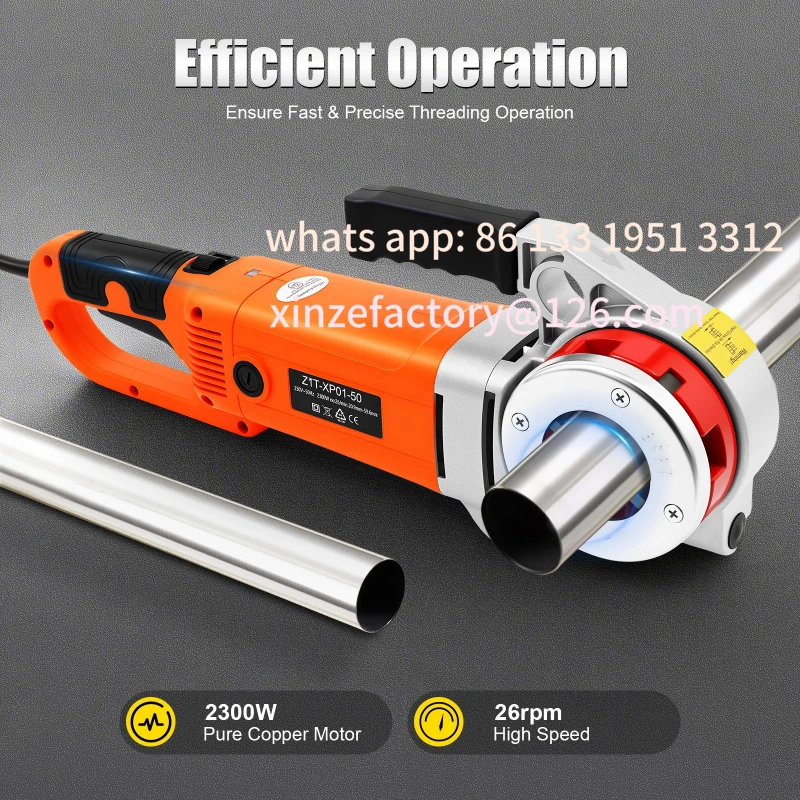 

Customizable 2300W 26rpm Electric Pipe Threader, Pure Copper Motor, 6 Dies for Galvanized Gas Fire Pipes W/ Carrying Case