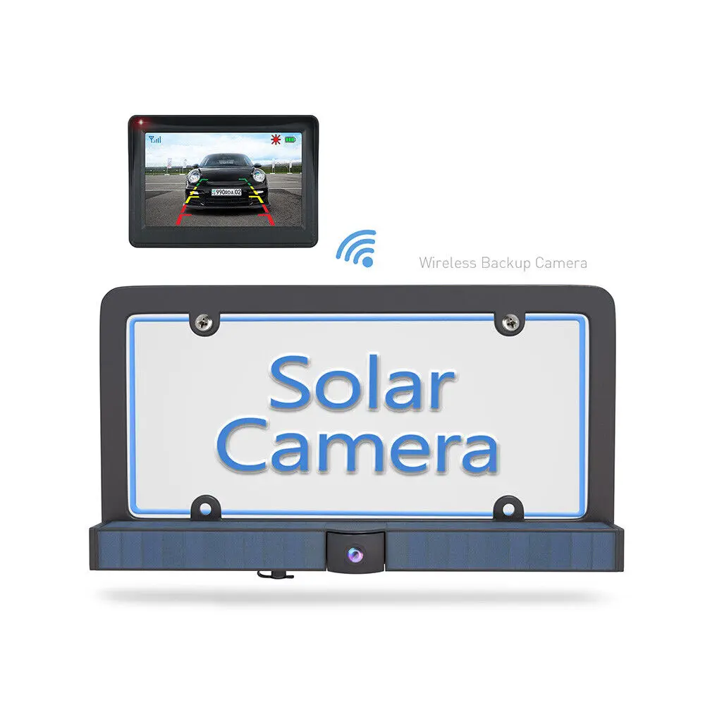 New Wireless License Plate Solar Battery Car  Reversing Aid for Parking