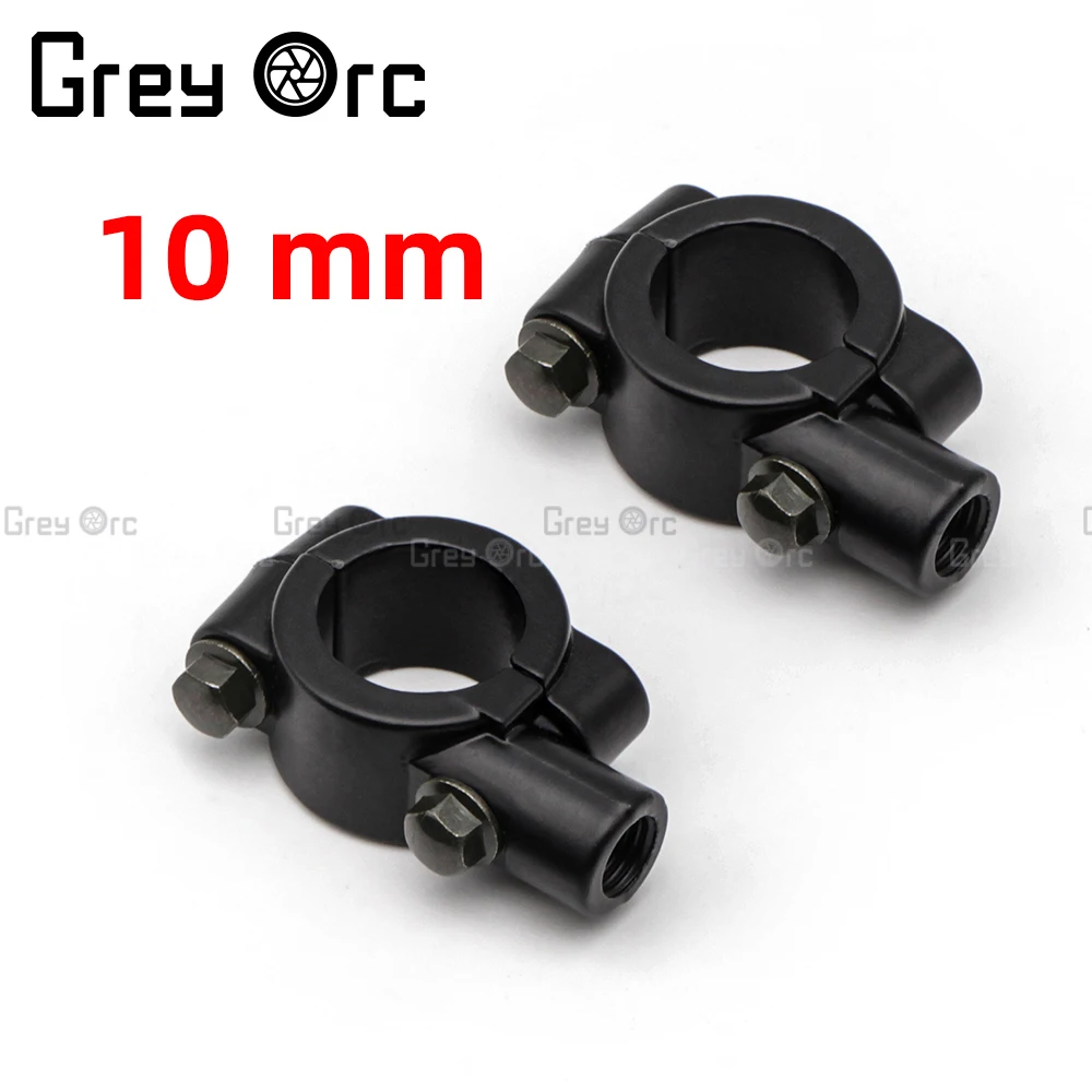 Black Motorcycle 2PCS Rearview Handlebar Rear View Mirror Mount Holder Adapter Clamp 10mm 8mm Universal For Harley