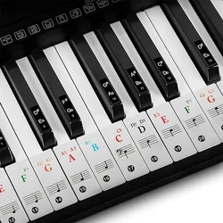 Transparent Piano Keyboard Stickers 49/54/61/88 Key Detachable Music Decal Notes Electronic Piano Piano Spectrum Sticker Symbol