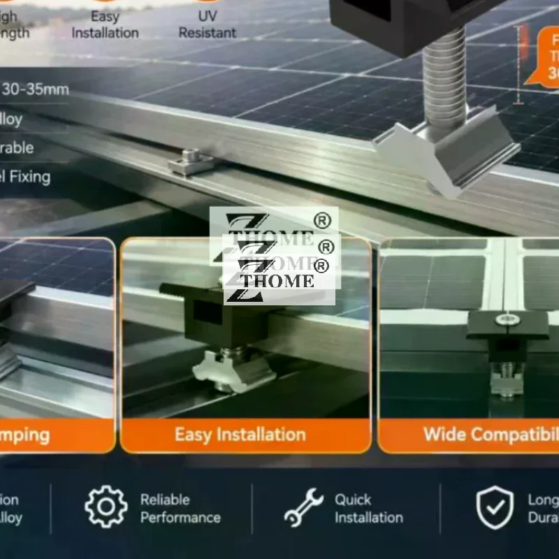 1PCS Solar Panel Mounting Brackets, Solar Panel End Clamps, Centre Clamps, For PV Solar Panel Solar Module