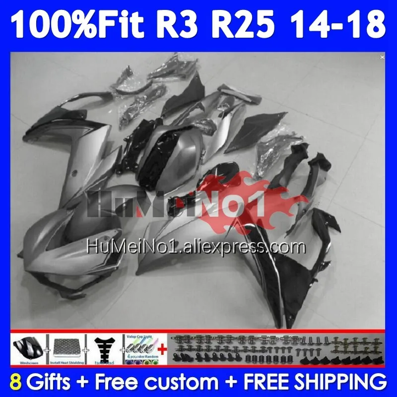 Body For YAMAHA YZF R3 R25 R 3 YZF-R3 YZFR25 Flat grey 373No.20 YZF-R25 YZFR3 2014 2015 2016 2017 2018 14 15 16 17 18 Fairing