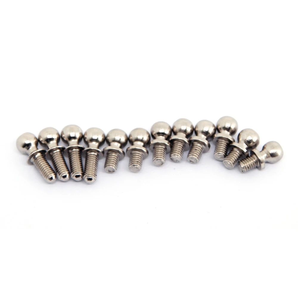 12Pcs Metal M3 Hex Ball Head Screws for Wltoys 144001 144002 124016 124017 124018 124019 RC Car Spare Parts Accessories