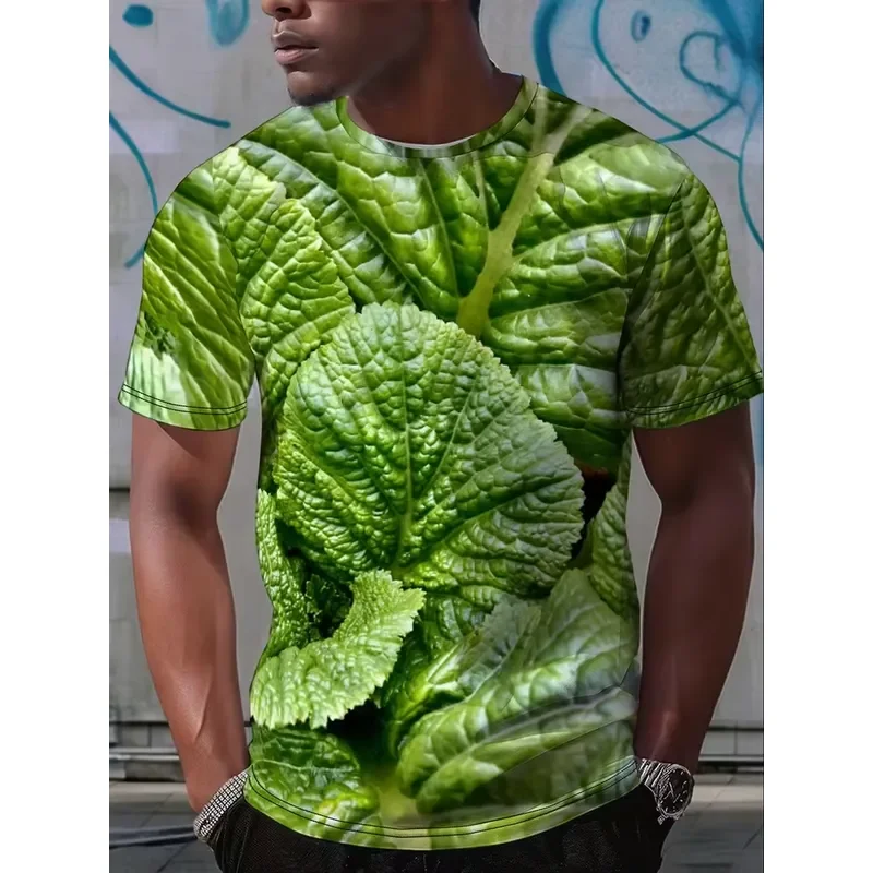 3D Printed Men Women Sports Quick Dry Breathable T Shirt Funny Cabbage Lettuce Vegetable Print Short Sleeve Harajuku Y2K