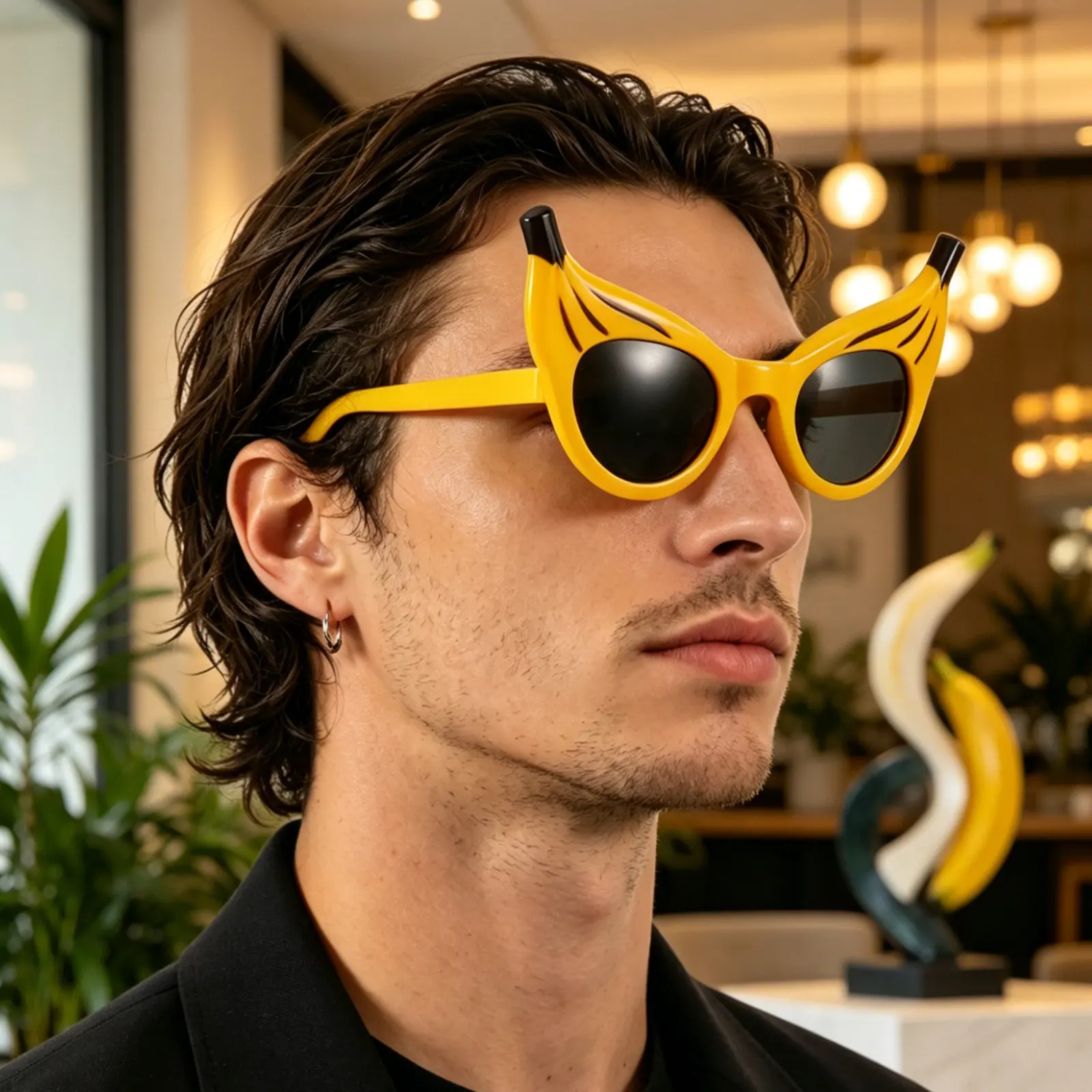 

2Pcs Fruit Eyeglasses Banana Shape Tropical Luau Party Sunglasses Novelty Eyewear Summer Birthday Photobooth Props