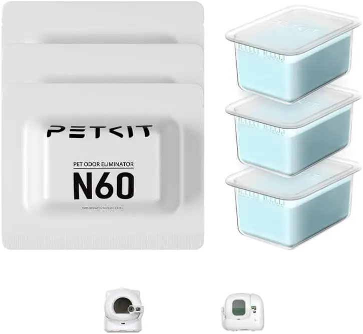 N60 Odor Eliminator for Petkit Purobot Ultra and Purobot Max Pro Self-Cleaning Cat Litter Box, 3 Pack Cat Litter Odor Eliminator