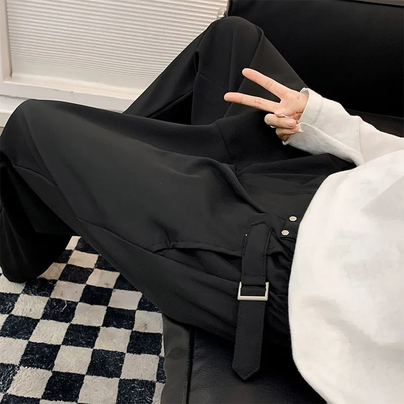 

2023 New Solid Color Suit Pants Men Fashion Casual Social Mens Dress Pants Korean Loose Wide Leg Pants Mens Formal Trousers M39
