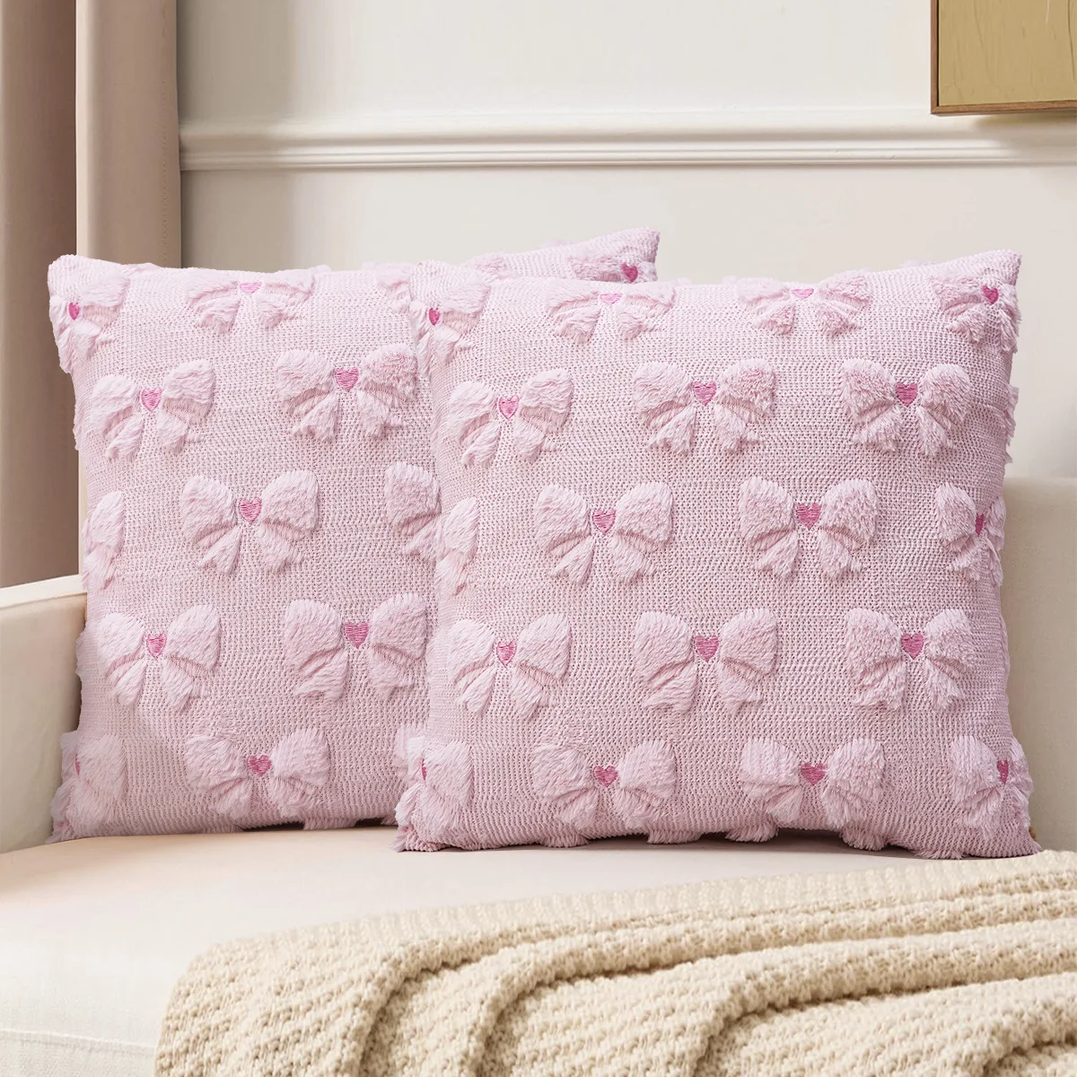 17X17 Inch Valentines Day Throw Pillow Covers Soft  Holiday Festivals Home Decor  for Couch Girlfriend Sofa Bedroom