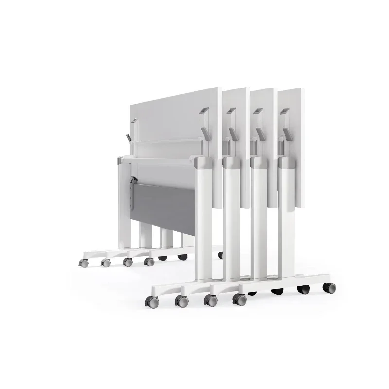 Modern and durable removable folding training table with wooden top and metal frame for commercial office use