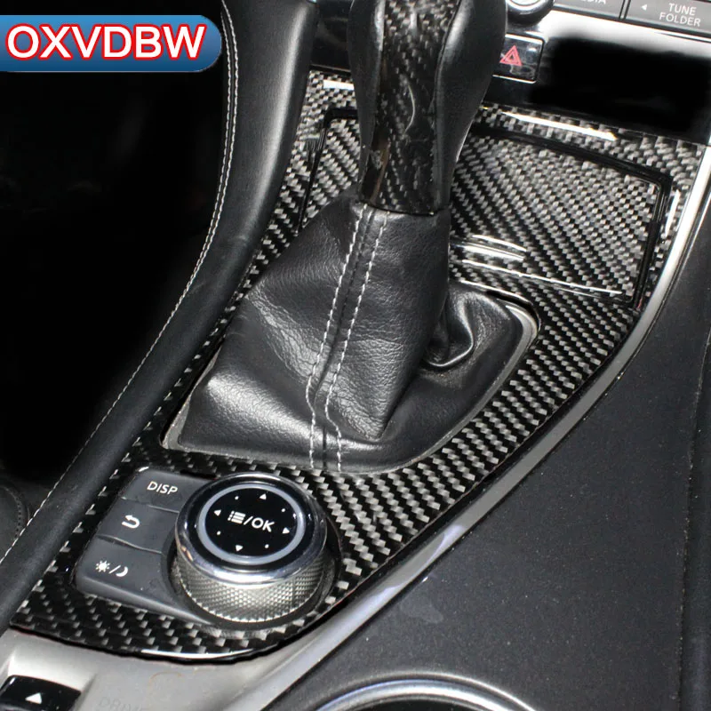 For For Infiniti Q50 Q60 accessories Carbon Fiber Refit Car Gearshift Panel Frame Stickers Gear Knob Cover Decorations Car Body