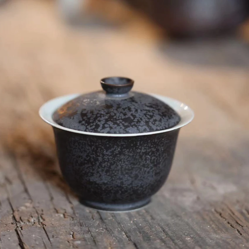 Gangshantang Handmade Bowl Covering  Set Porcelain Ancient Tree  Pu'er  Rock Tea Black Chinese