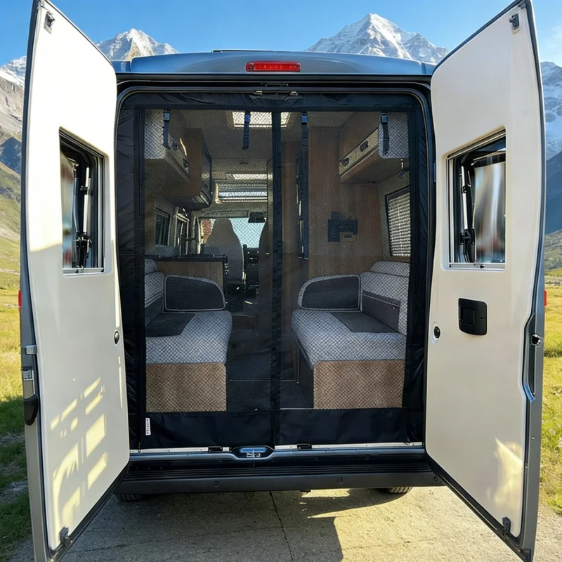 

Caravan Rear Door Insect Screen Flyscreen Mosquito Net Curtain For Fiat Ducato Peugeot Boxer Citroen Relay Ram ProMaster 2006+
