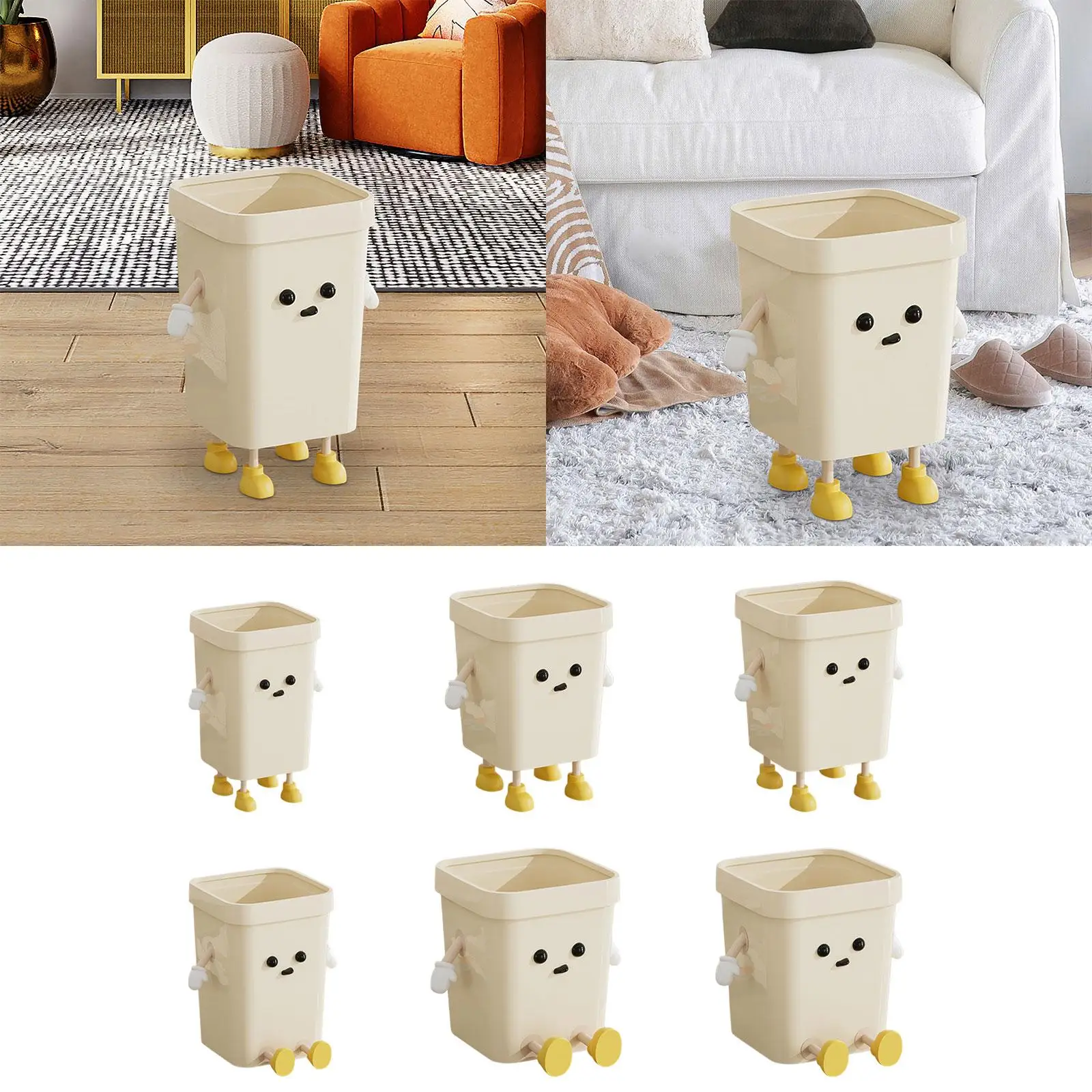 Creative Trash Can Lightweight Interesting Cute Garbage Bin Rubbish Container for Home Bathroom Under Desk Living Room Study