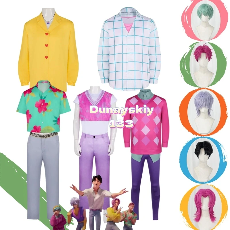 Saja Boys Jinu Abby Kids Kpop Romance T-shirt cosplay Set Uniformi scolastiche Demone Costume di Halloween per uomini Donne Cacciatori