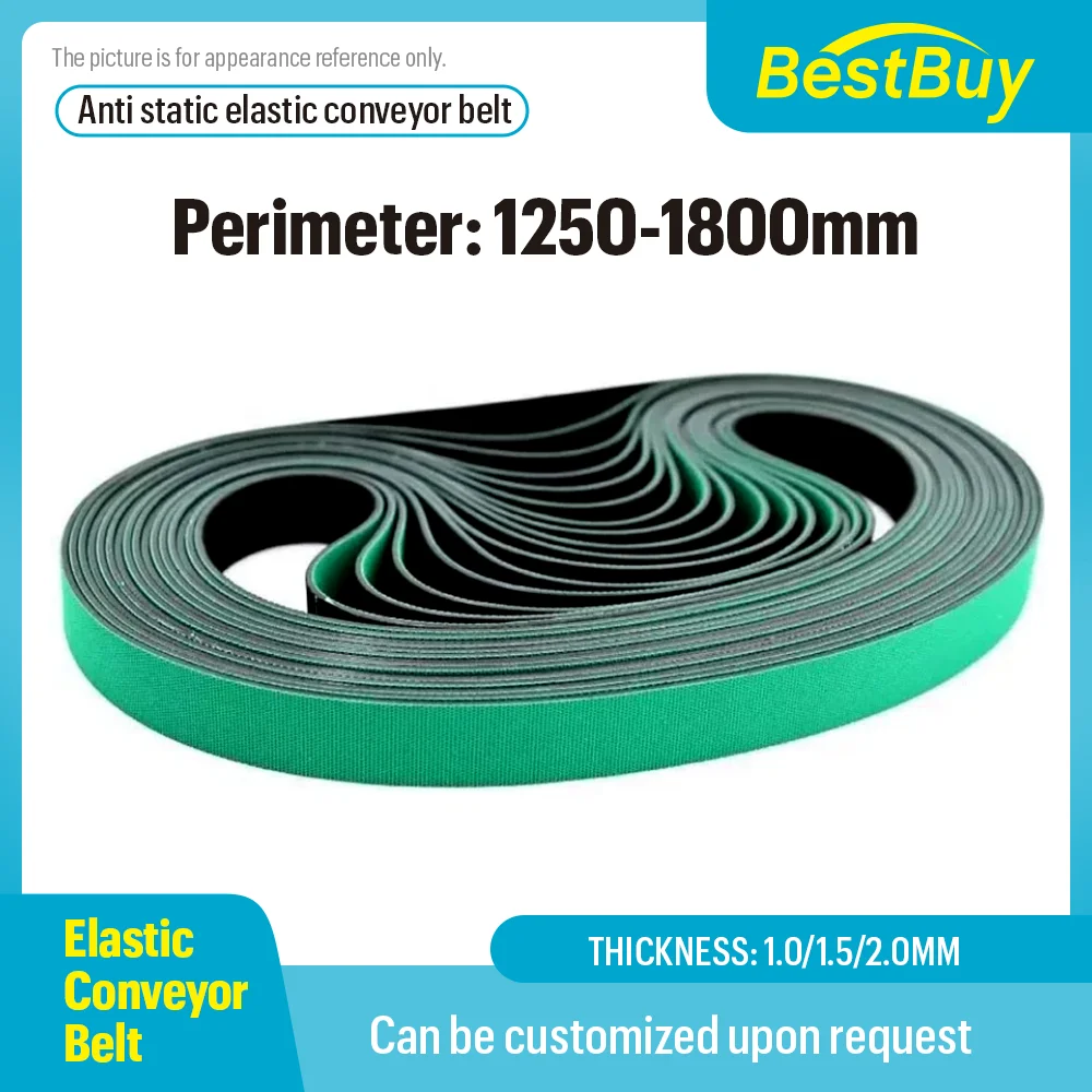 Anti Static Elastic Conveyor Belt with a Circumference of 1250-1800mm, Customizable in Different Specifications