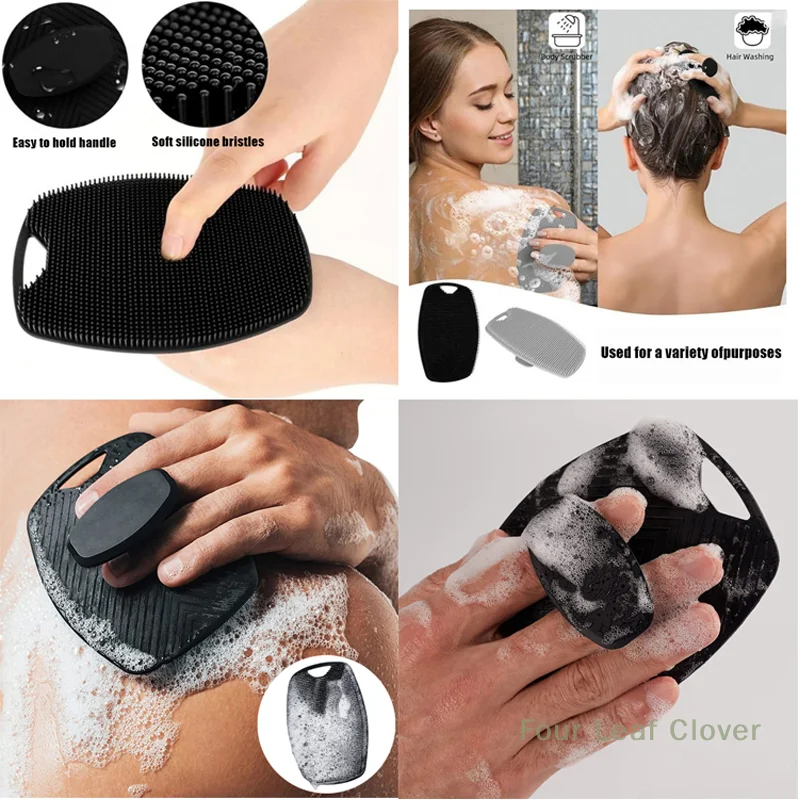

1pc Soft Silicone Exfoliating Brush Facial Cleansing Brush Manual Body Cleansing Brush Bath Gentle Massage Bath Brush Men