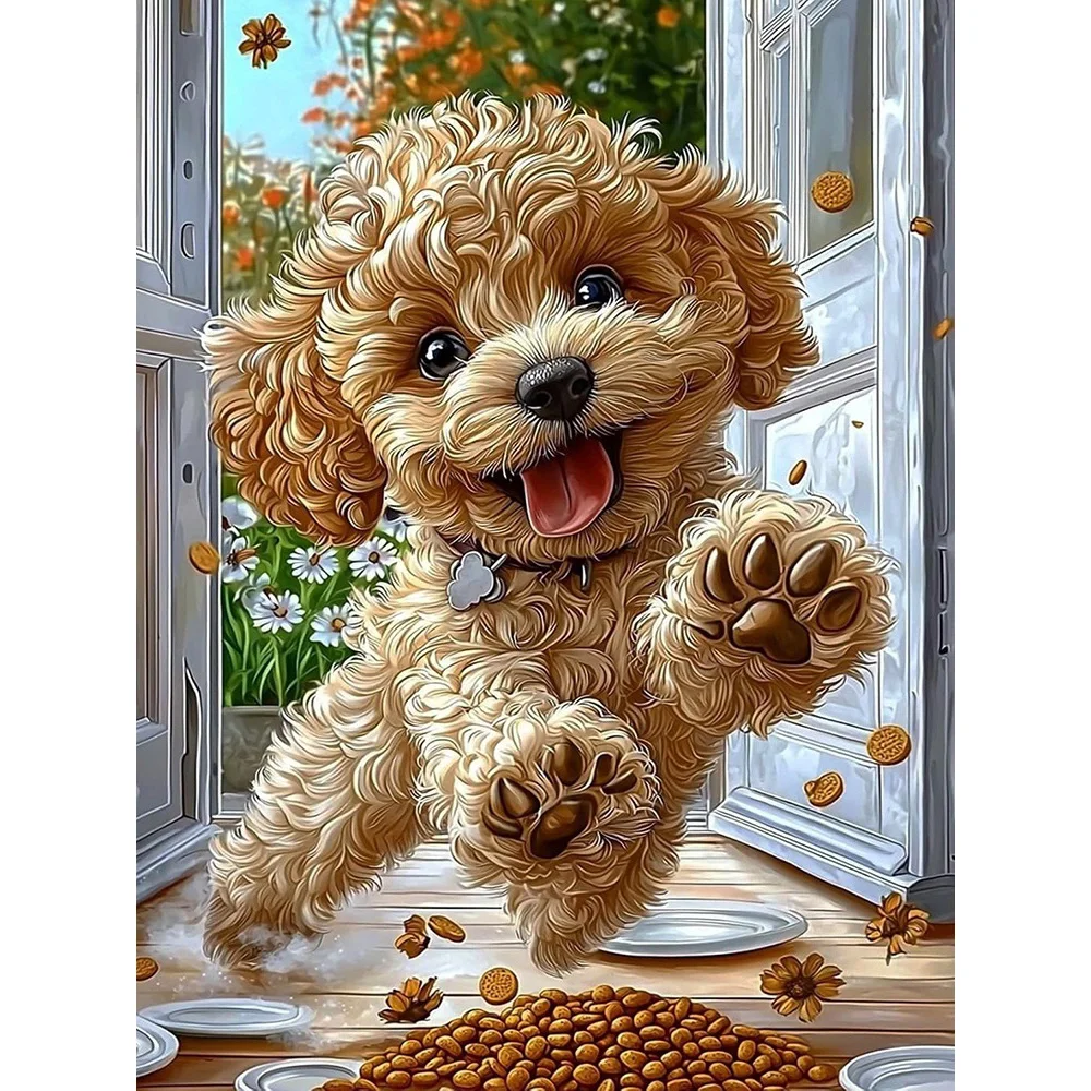 EverShine 5D-Diamantgemälde, Hund, voller Platz, runder Bohrer, Mosaik, Welpe, DIY, Hobby, Stickerei, Cartoon-Tier, Zuhause, Freizeit, Geschenk