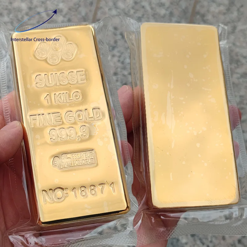 

Муляж золотого слитка Swiss Gold Bar, медный с позолотой, демонстрационный образец, модель для декора банков, ювелирных магазинов, имитация слитка, декоративный элемент для рукоделия