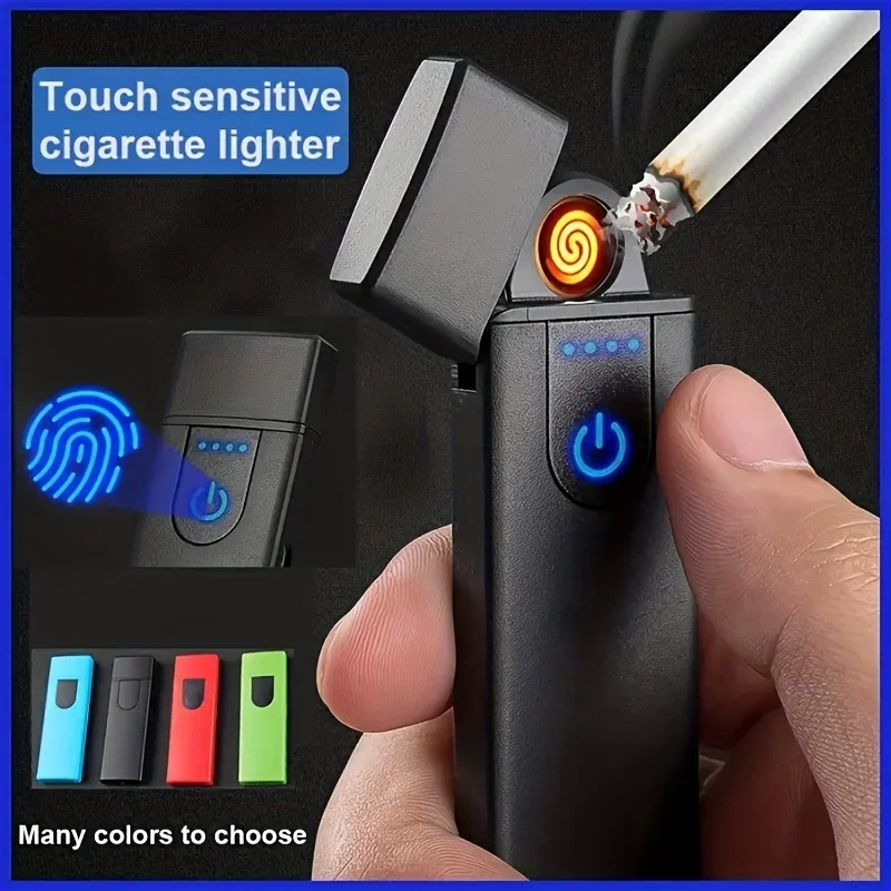 Rechargeable Touch Sensing USB Lighter Lights Cigarettes Easily and Safely Men\'s Gift Tool Accessory