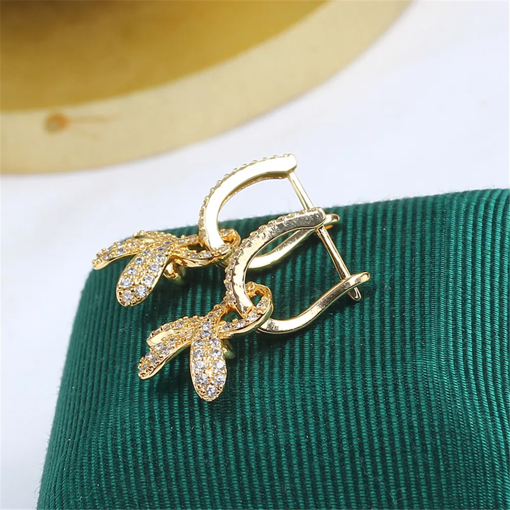 Domestic 14k Gold Color Round Vintage Style Air Support Stud Earrings DIY Accessories Simple Women