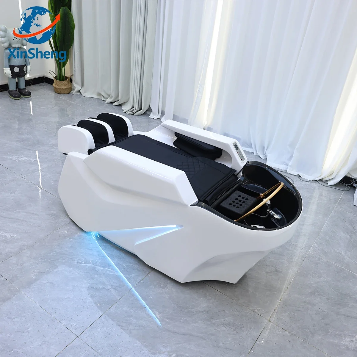 

XinSheng Professional Electric Massage Bed Head SPA Salon Massage Table Hair Washing Fumigation Beds Barber Shop Smart Furniture